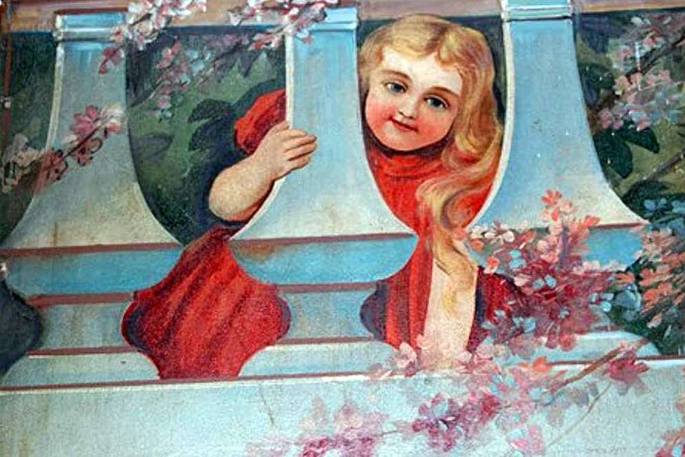 Wandmalerei im Rosenhaus Bleckede - kleines blondes Mädchen