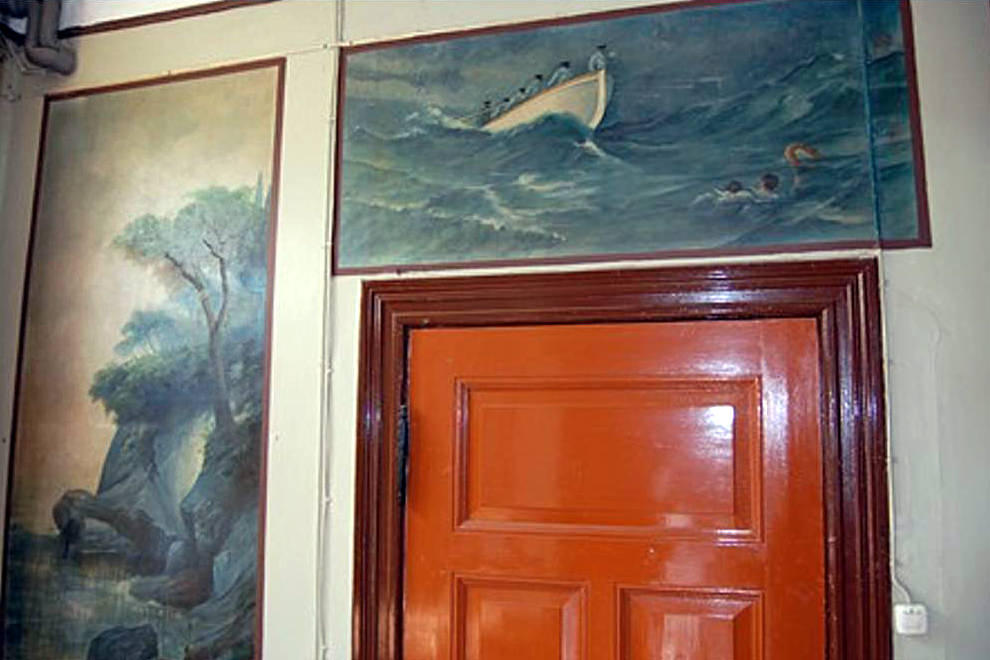 Wandmalerei im Rosenhaus Bleckede - Seenot